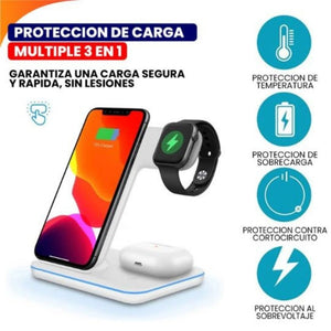 ¡ REVOLUCIONA TU CARGA CON NUESTRO CARGADOR INALAMBRICA 3 EN 1!